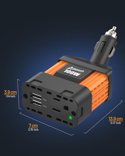 Ampeak 100W 12V-to-110V Car Power Inverter with USB