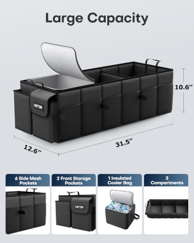 HOTOR Foldable Trunk Organizer with Removable Cooler