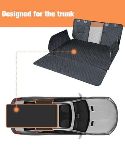 PETICON SUV Cargo Liner for Dogs, Waterproof Pet Cargo Cover Dog Seat Mat for SUVs Sedans Vans with Bumper Flap Protector, Non-Slip, Large Size Universal Fit