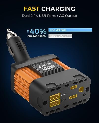 Ampeak 100W 12V-to-110V Car Power Inverter with USB