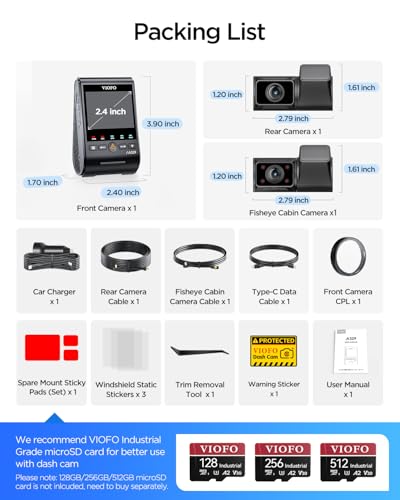 VIOFO A329S 4K+2K+2K Triple-Channel Dash Cam with Wi-Fi 6