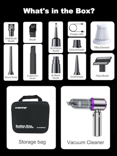 IYOFINE 21,000Pa 4-in-1 Cordless Car Vacuum & Air Duster