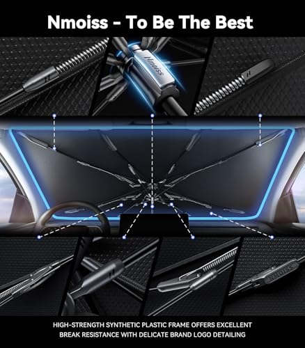 Nmoiss Umbrella Windshield Sun Shade with Heat Shield