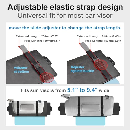 Veharvim Polarized UV400 Dual-Side Car Sun Visor Extender