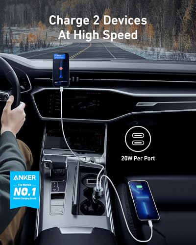 Anker 40W PowerIQ 3.0 Dual USB-C Car Charger