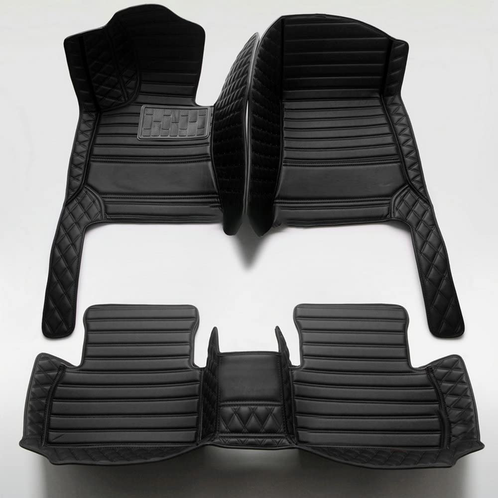 Custom Personalized Floor Mats for Cars - Luxury Full Coverage All Weather Mats, Anti-Slip Leather Mat Set, Fit for 99% of Cars, SUVs & Trucks