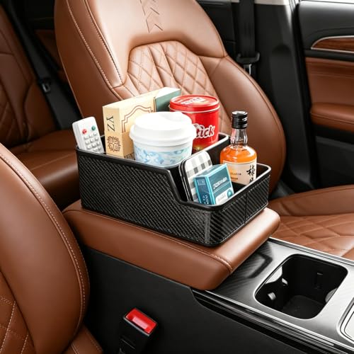 Jinpinzhi center console organizer,car seat organizer with cup holder front seat armrest storage box,car small caddy for truck,suv,van