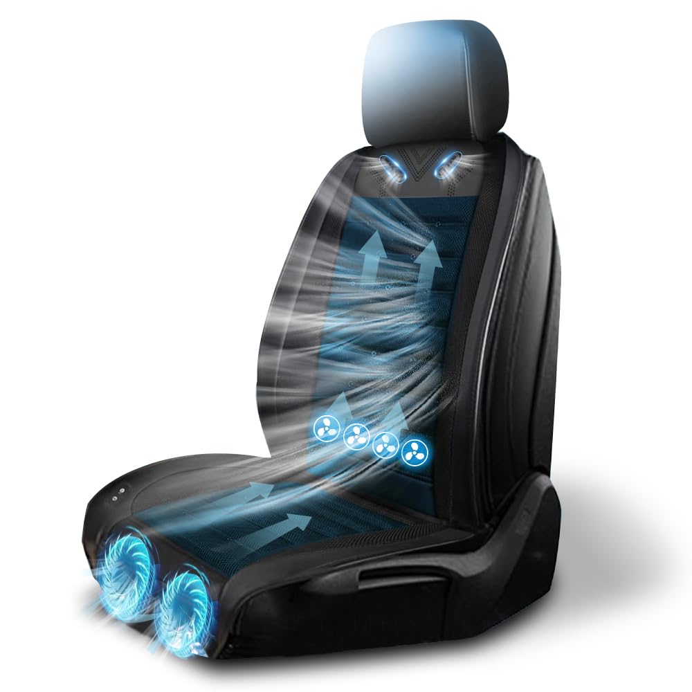 NEKOPA 12V Ventilated Cooling Car Seat Cover with 3 Speeds