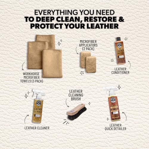 Chemical Guys 9-Piece Car Leather Cleaner & Conditioner Kit