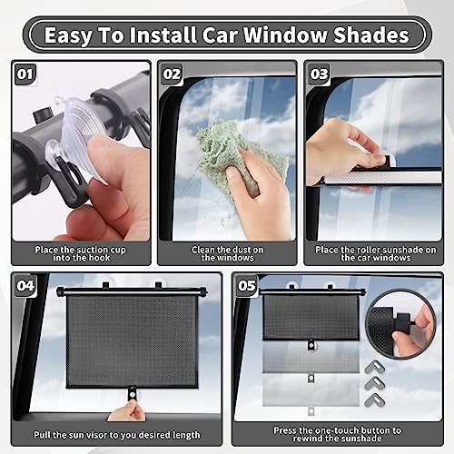 Sfee Retractable Side & Rear Car Window Sun Shade