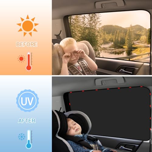4-Pack Car Window Sun Shades for Side & Rear Windows