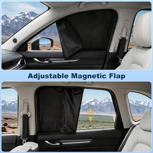 4-Pack Car Window Sun Shades for Side & Rear Windows