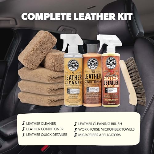 Chemical Guys 9-Piece Car Leather Cleaner & Conditioner Kit