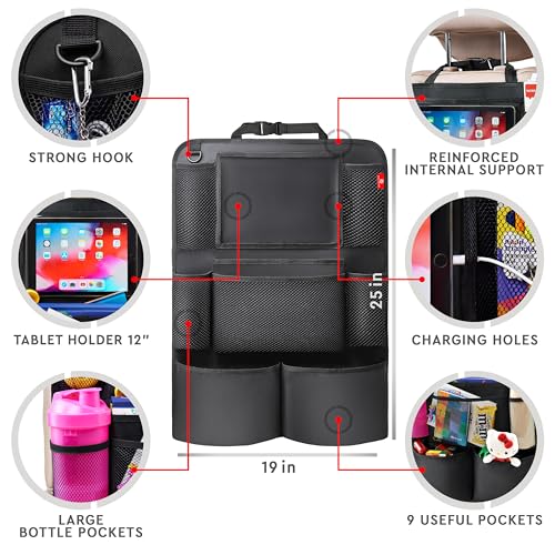 Helteko 2-Pack Backseat Organizers with Tablet Holder