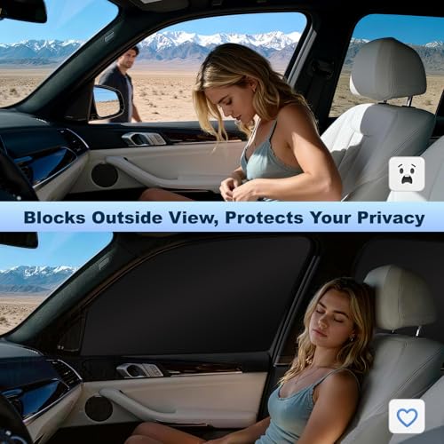 4-Pack Car Window Sun Shades for Side & Rear Windows
