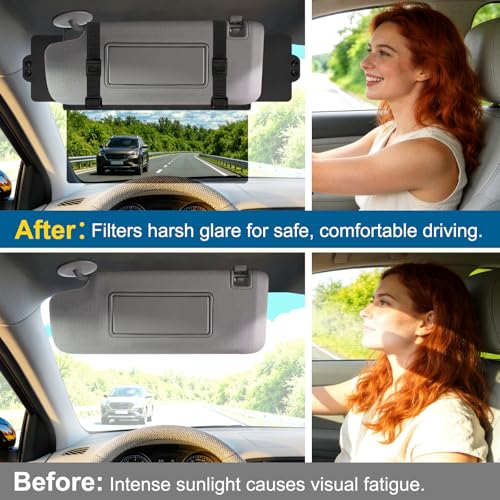 Veharvim Polarized UV400 Dual-Side Car Sun Visor Extender