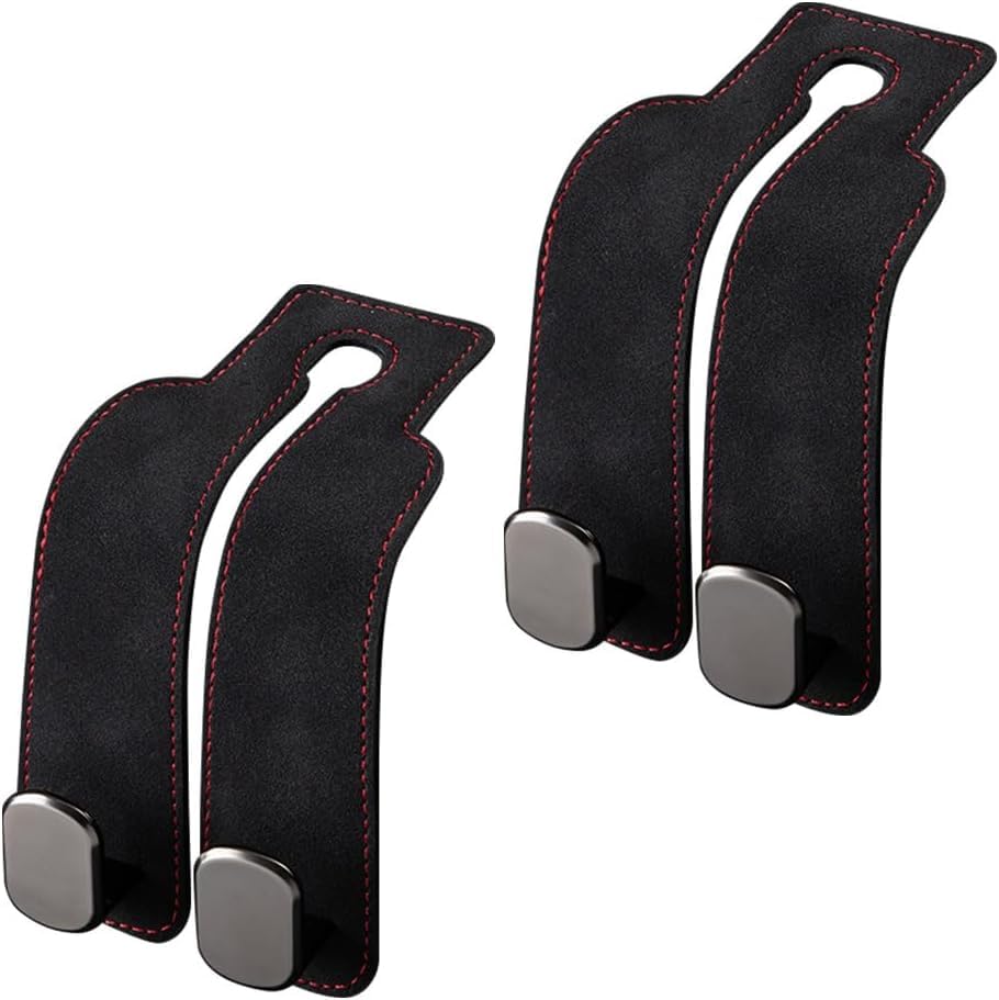 2026 Leather Double Car Headrest Hooks for Bags & Coats