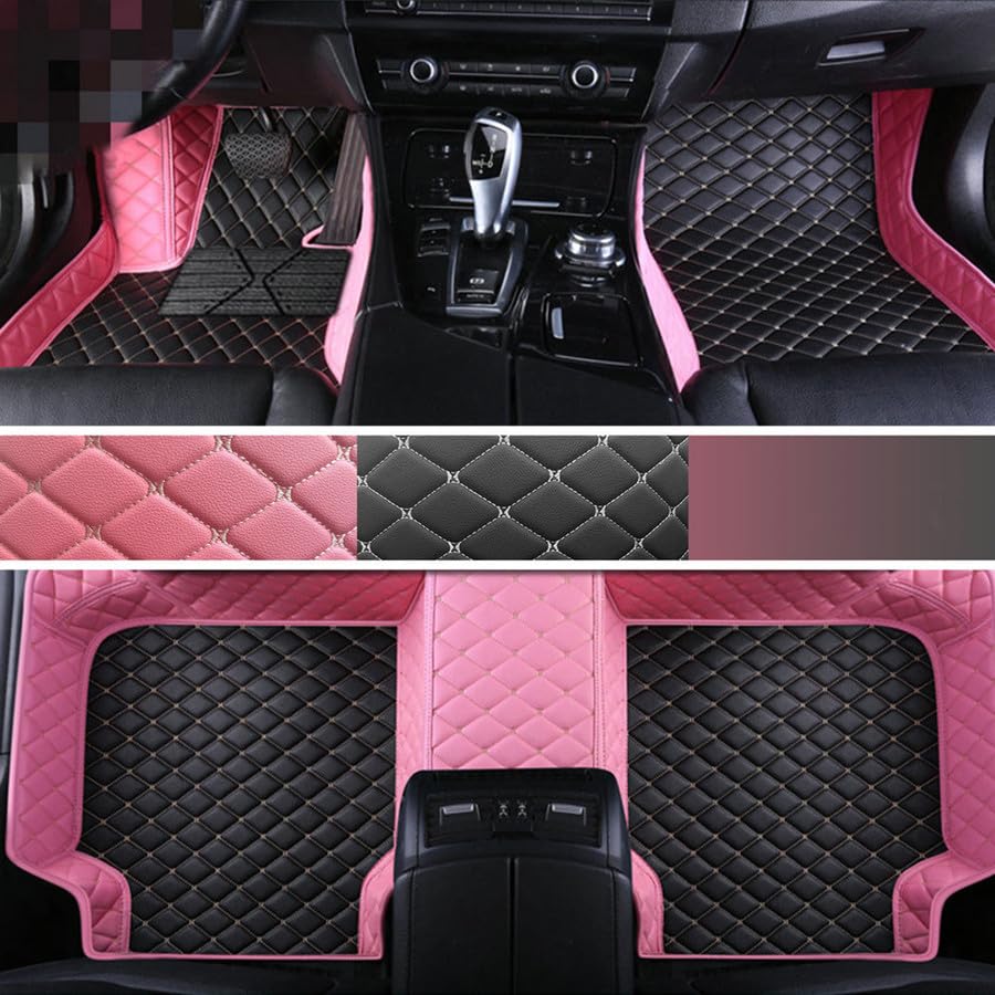 Custom Personalized Floor Mats for Cars - Luxury Full Coverage All Weather Mats, Anti-Slip Leather Mat Set, Fit for 99% of Cars, SUVs & Trucks