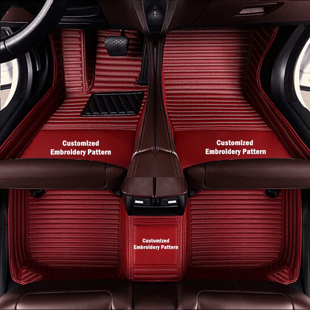 Custom Personalized Floor Mats for Cars - Luxury Full Coverage All Weather Mats, Anti-Slip Leather Mat Set, Fit for 99% of Cars, SUVs & Trucks
