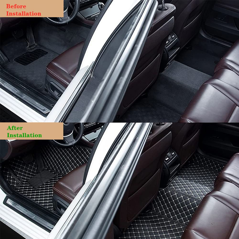 Custom Personalized Floor Mats for Cars - Luxury Full Coverage All Weather Mats, Anti-Slip Leather Mat Set, Fit for 99% of Cars, SUVs & Trucks