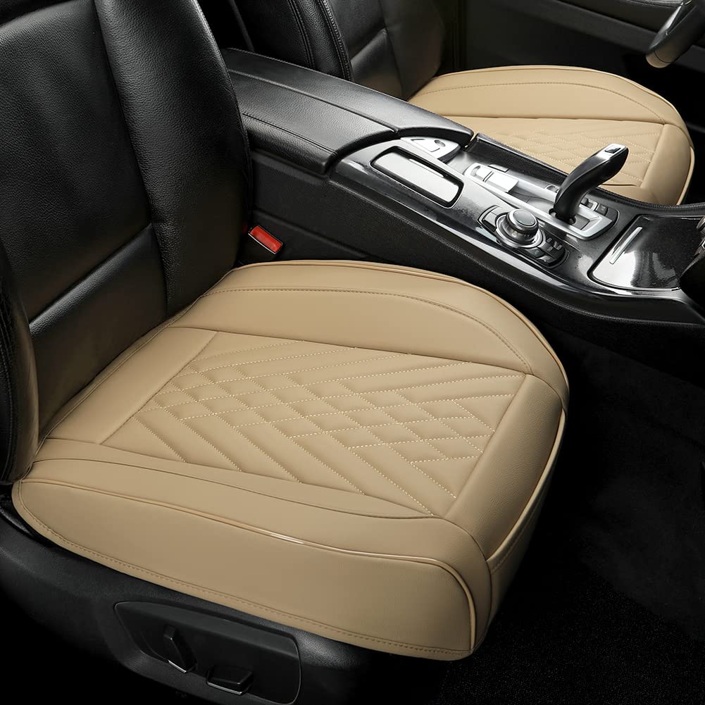 GIANT PANDA Premium PU Leather Front Car Seat Cover Protector Anti-Slip Bottom Seat Cover Fits 95% of Vehicles
