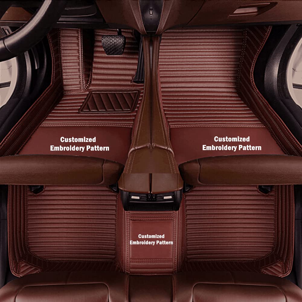 Custom Personalized Floor Mats for Cars - Luxury Full Coverage All Weather Mats, Anti-Slip Leather Mat Set, Fit for 99% of Cars, SUVs & Trucks