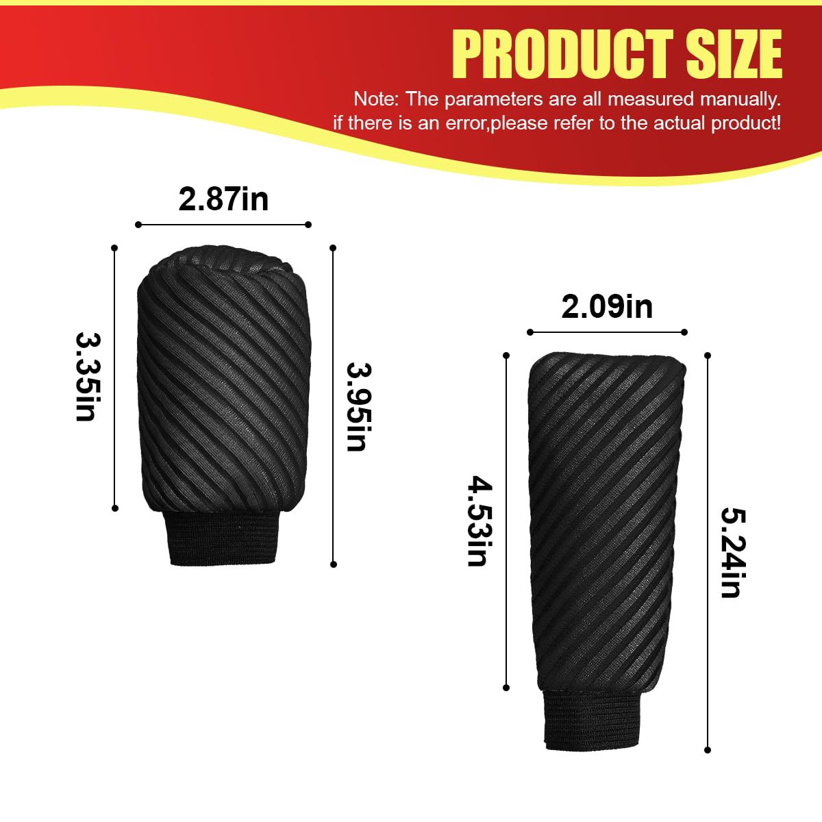 Girnfac 2PCS Car Gear Shift Knob and Handbrake Cover Set, Non-Slip Polyester Stick Shift and Hand Brake Handle Protectors, Universal Vehicle Interior Accessories