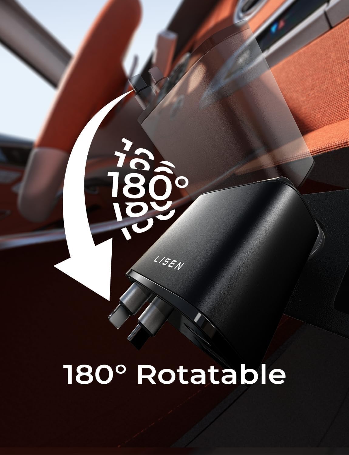 LISEN 84W Retractable USB-C Fast Charging Car Charger