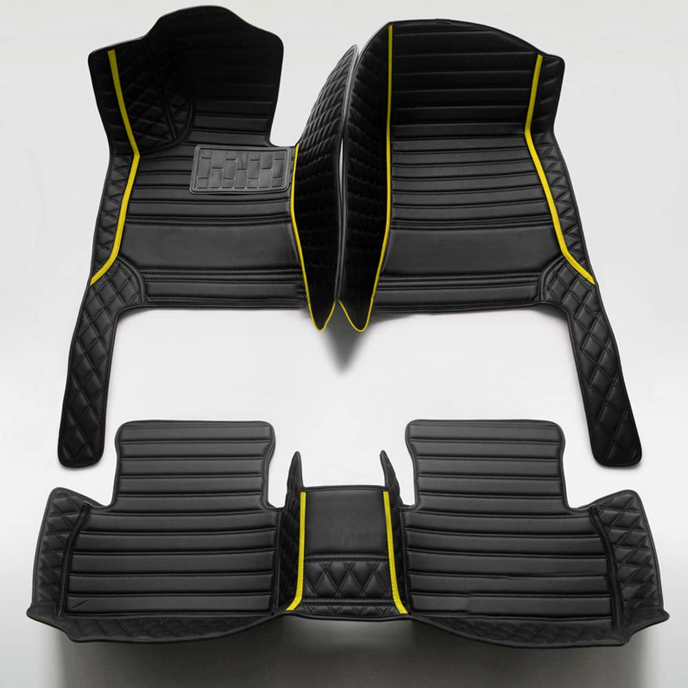 Custom Personalized Floor Mats for Cars - Luxury Full Coverage All Weather Mats, Anti-Slip Leather Mat Set, Fit for 99% of Cars, SUVs & Trucks