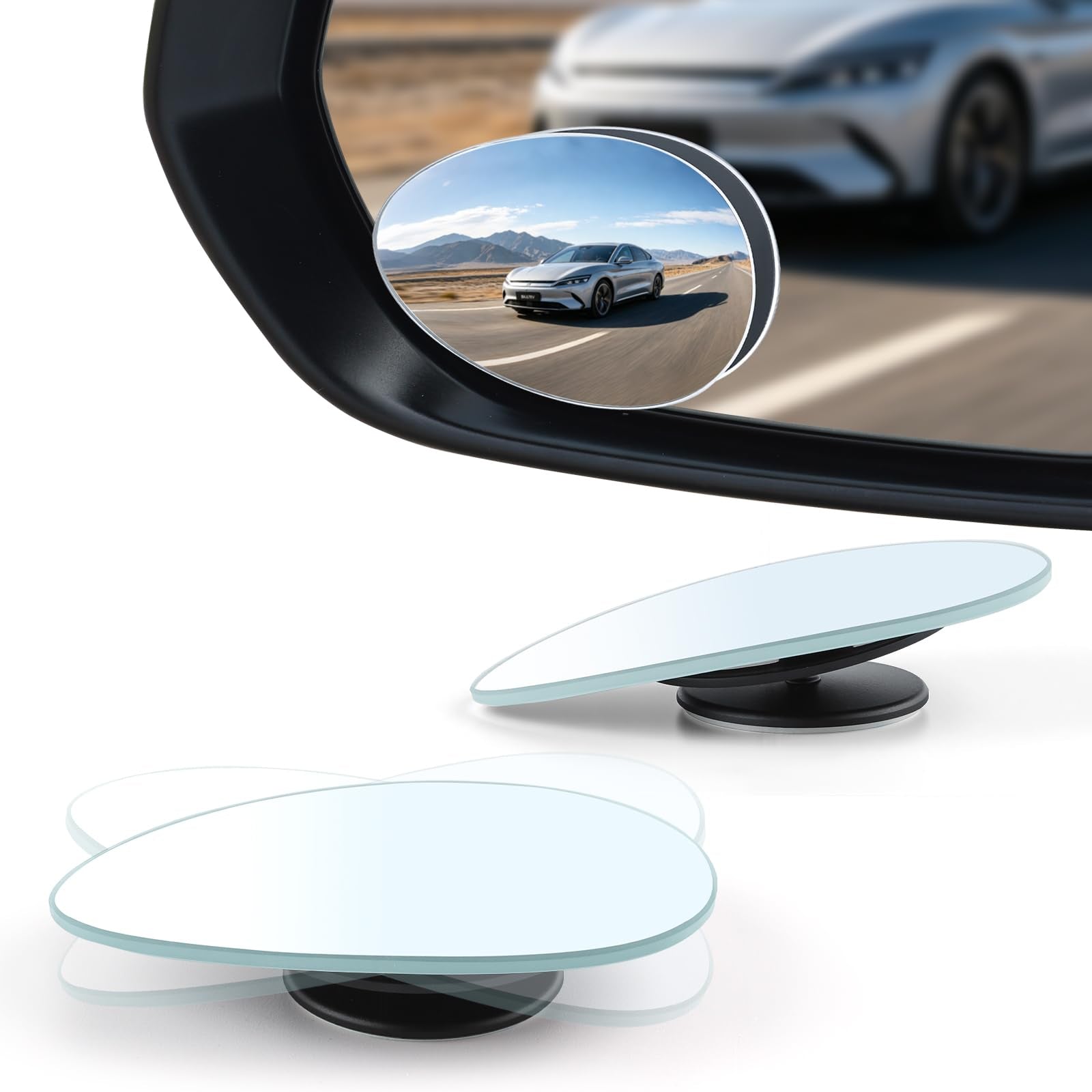 LivTee Adjustable Wide-Angle Blind Spot Mirror Pair
