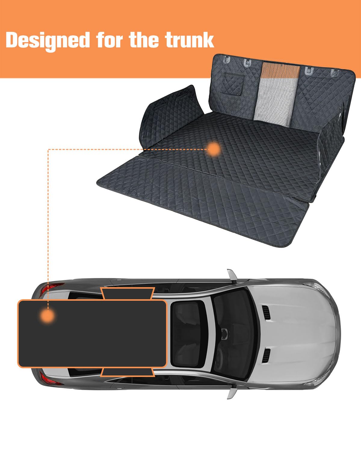 PETICON SUV Cargo Liner for Dogs, Waterproof Pet Cargo Cover Dog Seat Mat for SUVs Sedans Vans with Bumper Flap Protector, Non-Slip, Large Size Universal Fit