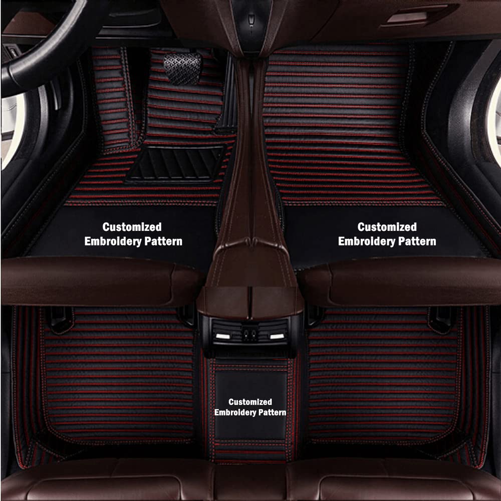 Custom Personalized Floor Mats for Cars - Luxury Full Coverage All Weather Mats, Anti-Slip Leather Mat Set, Fit for 99% of Cars, SUVs & Trucks