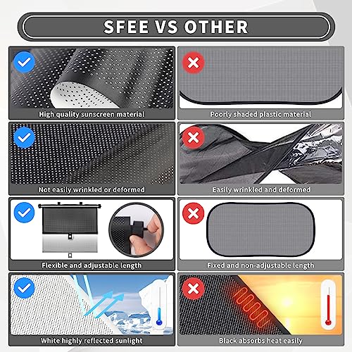 Sfee Retractable Side & Rear Car Window Sun Shade