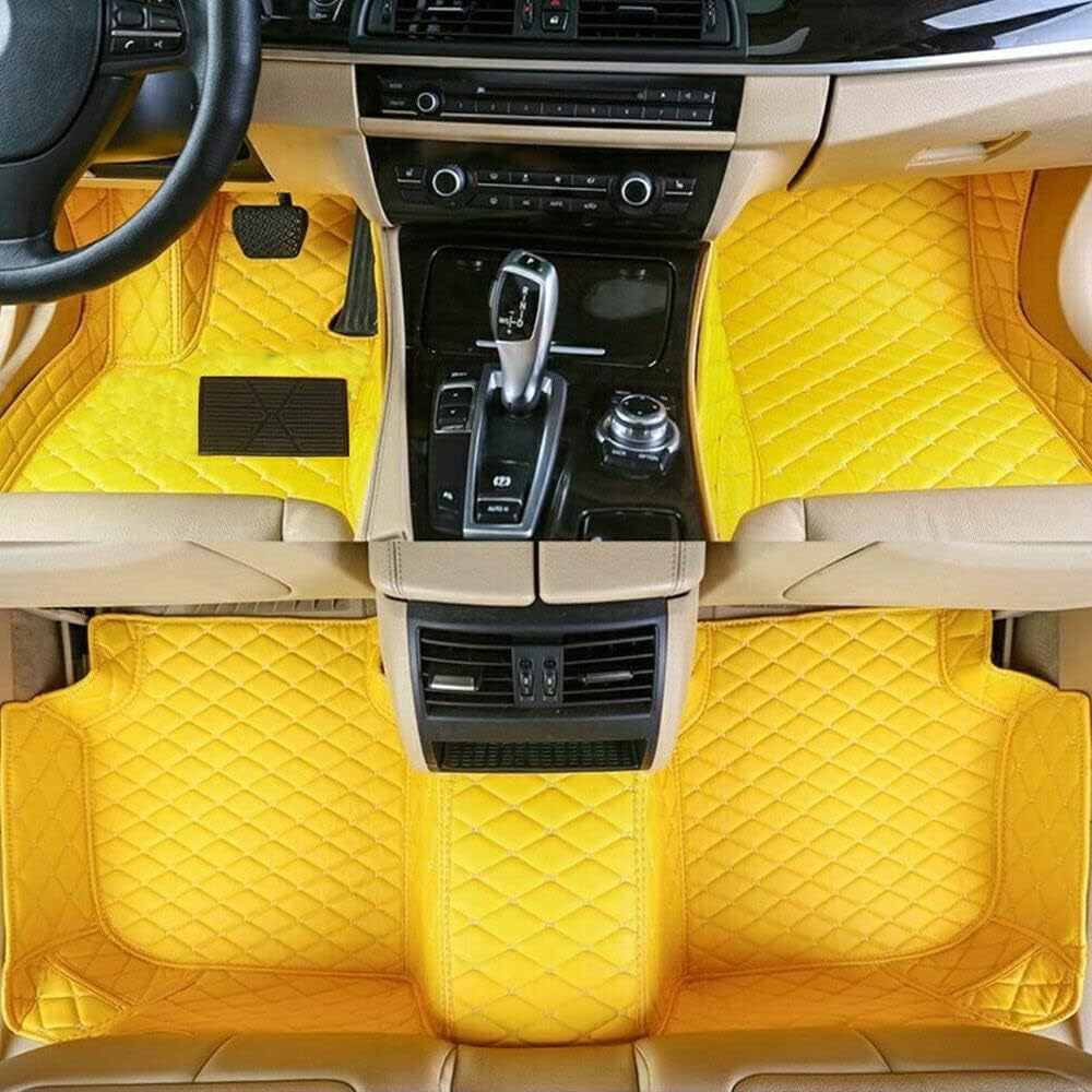 Custom Personalized Floor Mats for Cars - Luxury Full Coverage All Weather Mats, Anti-Slip Leather Mat Set, Fit for 99% of Cars, SUVs & Trucks