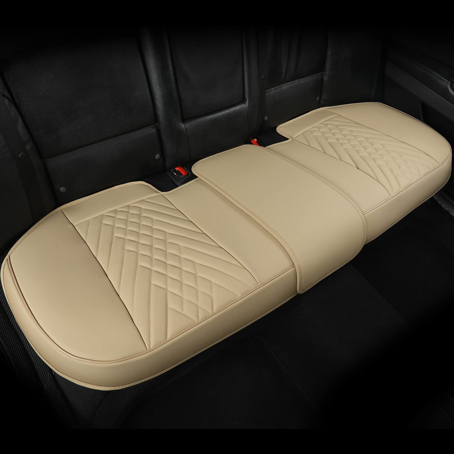 GIANT PANDA Premium PU Leather Front Car Seat Cover Protector Anti-Slip Bottom Seat Cover Fits 95% of Vehicles