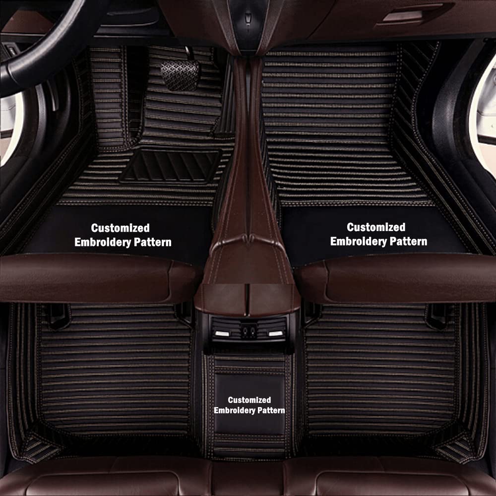 Custom Personalized Floor Mats for Cars - Luxury Full Coverage All Weather Mats, Anti-Slip Leather Mat Set, Fit for 99% of Cars, SUVs & Trucks