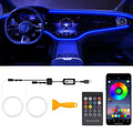 Interior Car LED Strip Lights with Wireless APP & Remote Control, RGB 2 in 1 Car Ambient Lighting Kit with 158 Inches Fiber Optic, Inside Neon Dash Strip with Music Mode