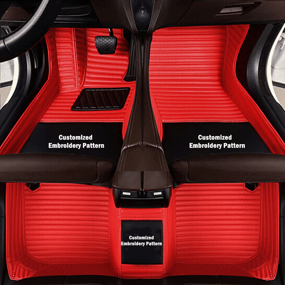 Custom Personalized Floor Mats for Cars - Luxury Full Coverage All Weather Mats, Anti-Slip Leather Mat Set, Fit for 99% of Cars, SUVs & Trucks
