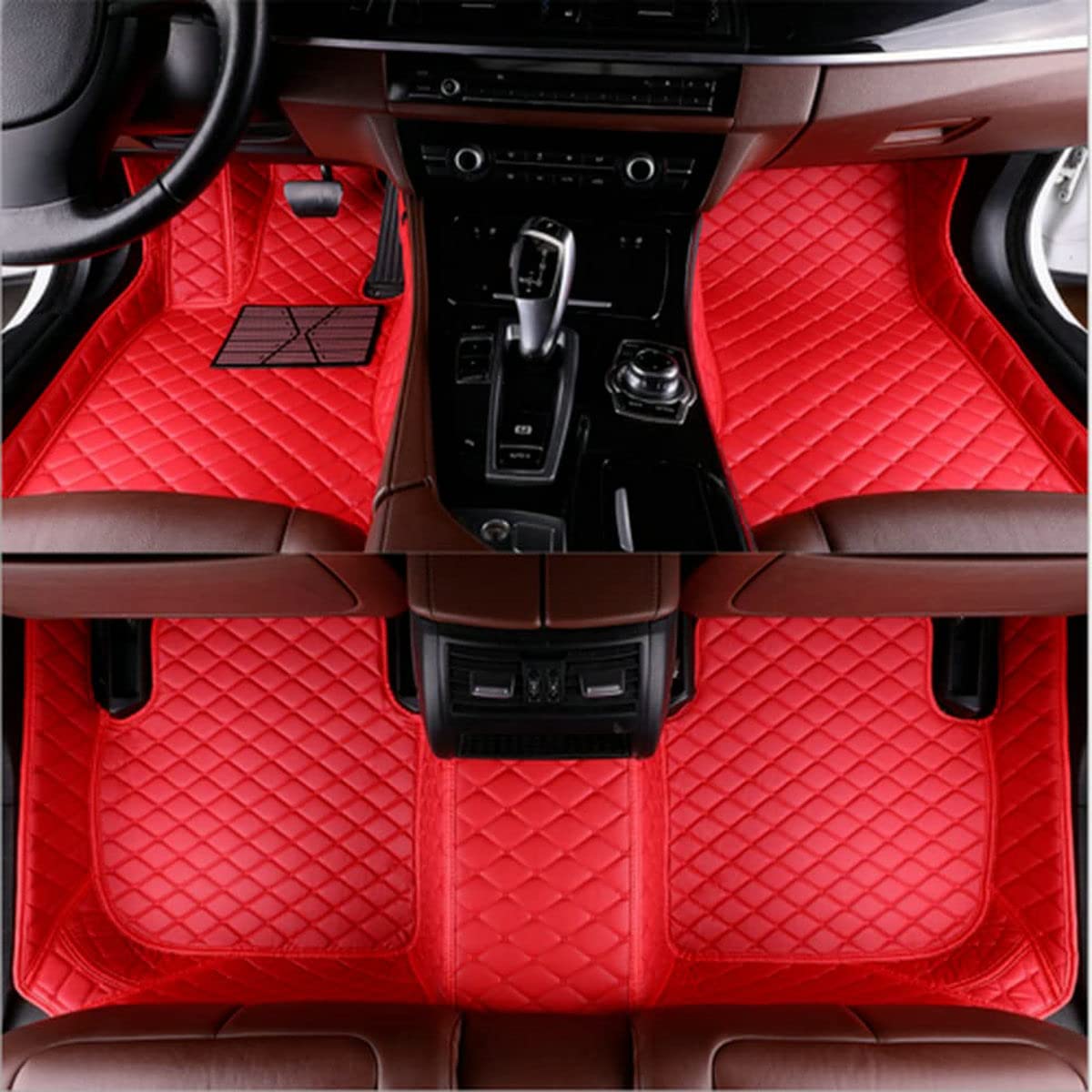 Custom Personalized Floor Mats for Cars - Luxury Full Coverage All Weather Mats, Anti-Slip Leather Mat Set, Fit for 99% of Cars, SUVs & Trucks