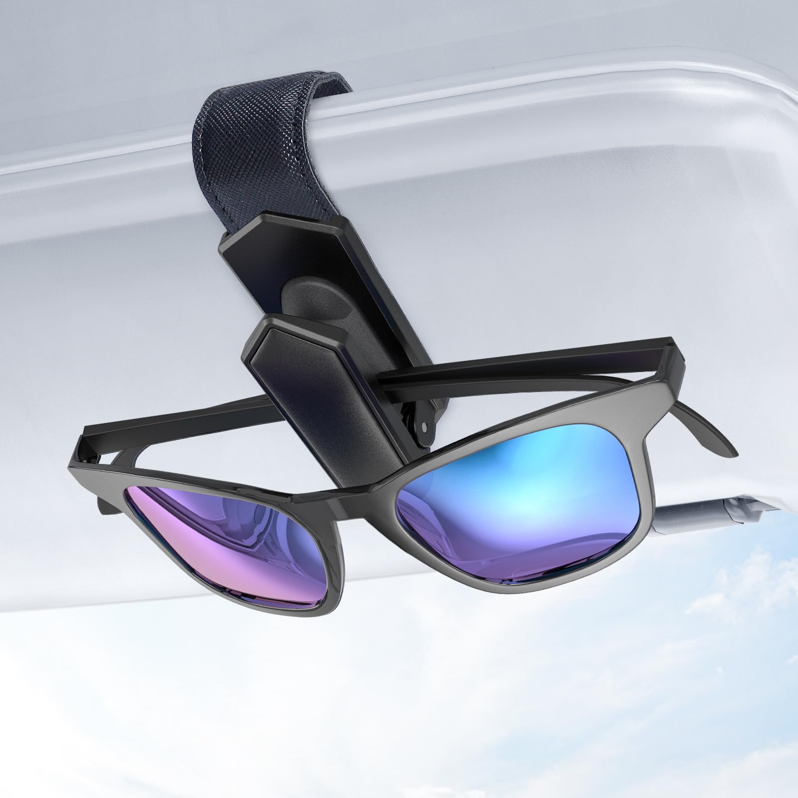 Veharvim Silicone-Padded Car Visor Sunglasses Holder