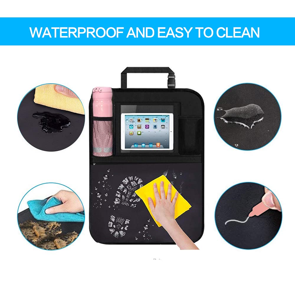 BLYPHOO 2-Pack Waterproof Backseat Organizers for Kids with Tablet Holder