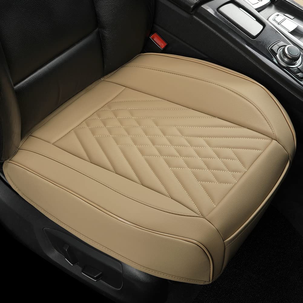 GIANT PANDA Premium PU Leather Front Car Seat Cover Protector Anti-Slip Bottom Seat Cover Fits 95% of Vehicles