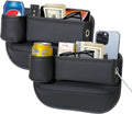 PLEW 2-Pack Leather Car Seat Gap Filler Organizers