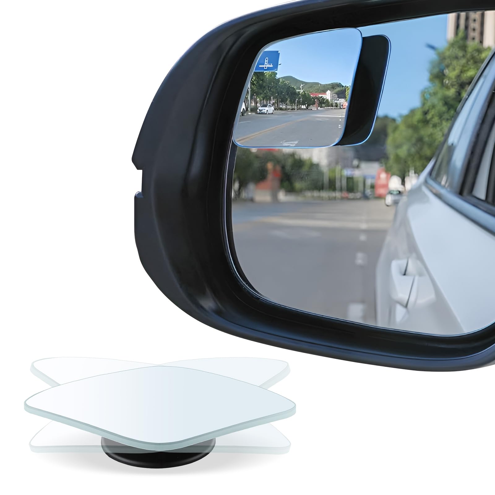 LivTee Adjustable Wide-Angle Blind Spot Mirror Pair