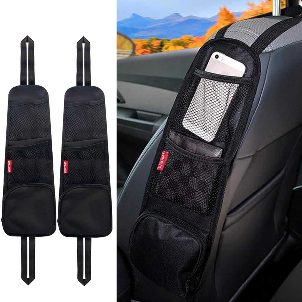 Luckybay Hanging Car Seat Side Organizer with Mesh Pocket