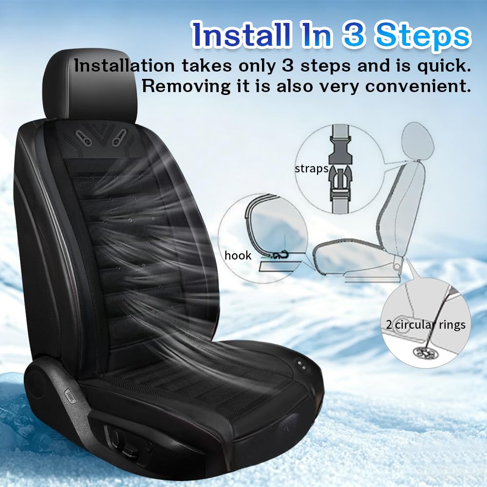 NEKOPA 12V Ventilated Cooling Car Seat Cover with 3 Speeds