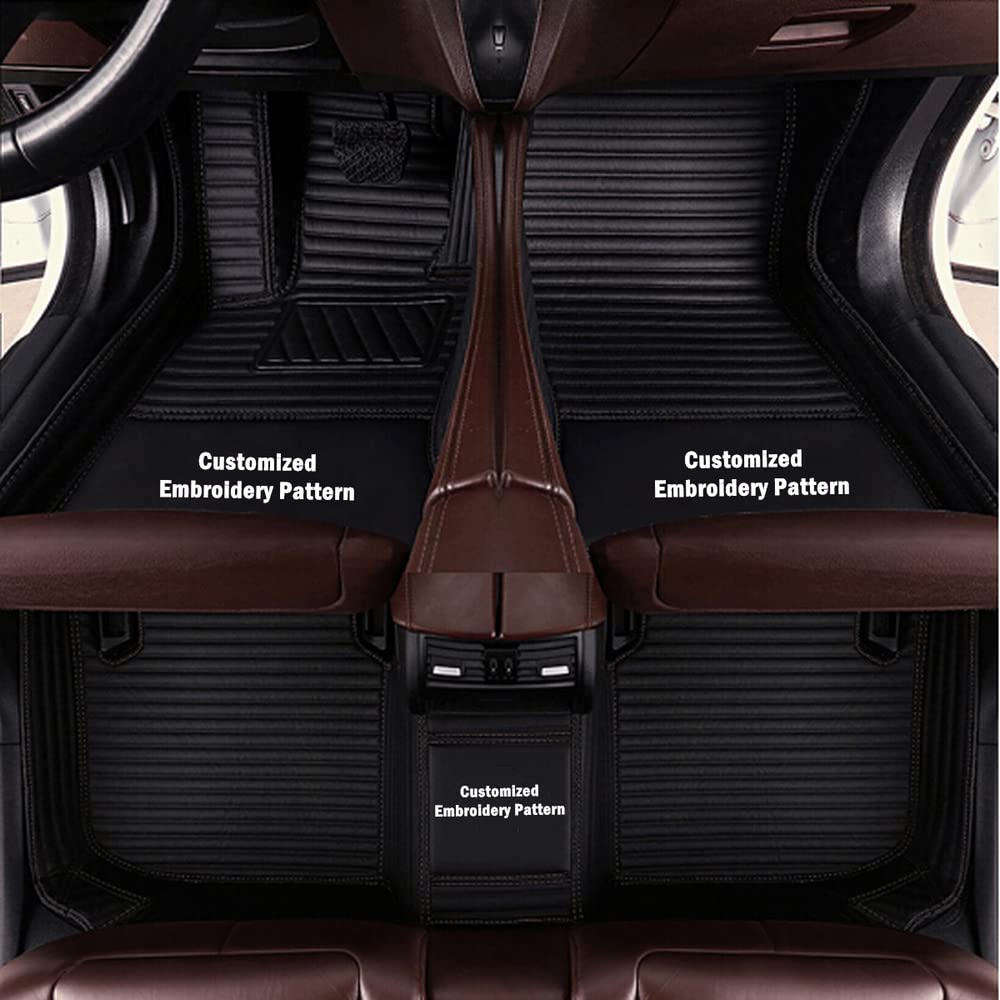 Custom Personalized Floor Mats for Cars - Luxury Full Coverage All Weather Mats, Anti-Slip Leather Mat Set, Fit for 99% of Cars, SUVs & Trucks