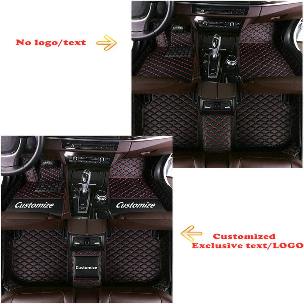 Custom Personalized Floor Mats for Cars - Luxury Full Coverage All Weather Mats, Anti-Slip Leather Mat Set, Fit for 99% of Cars, SUVs & Trucks