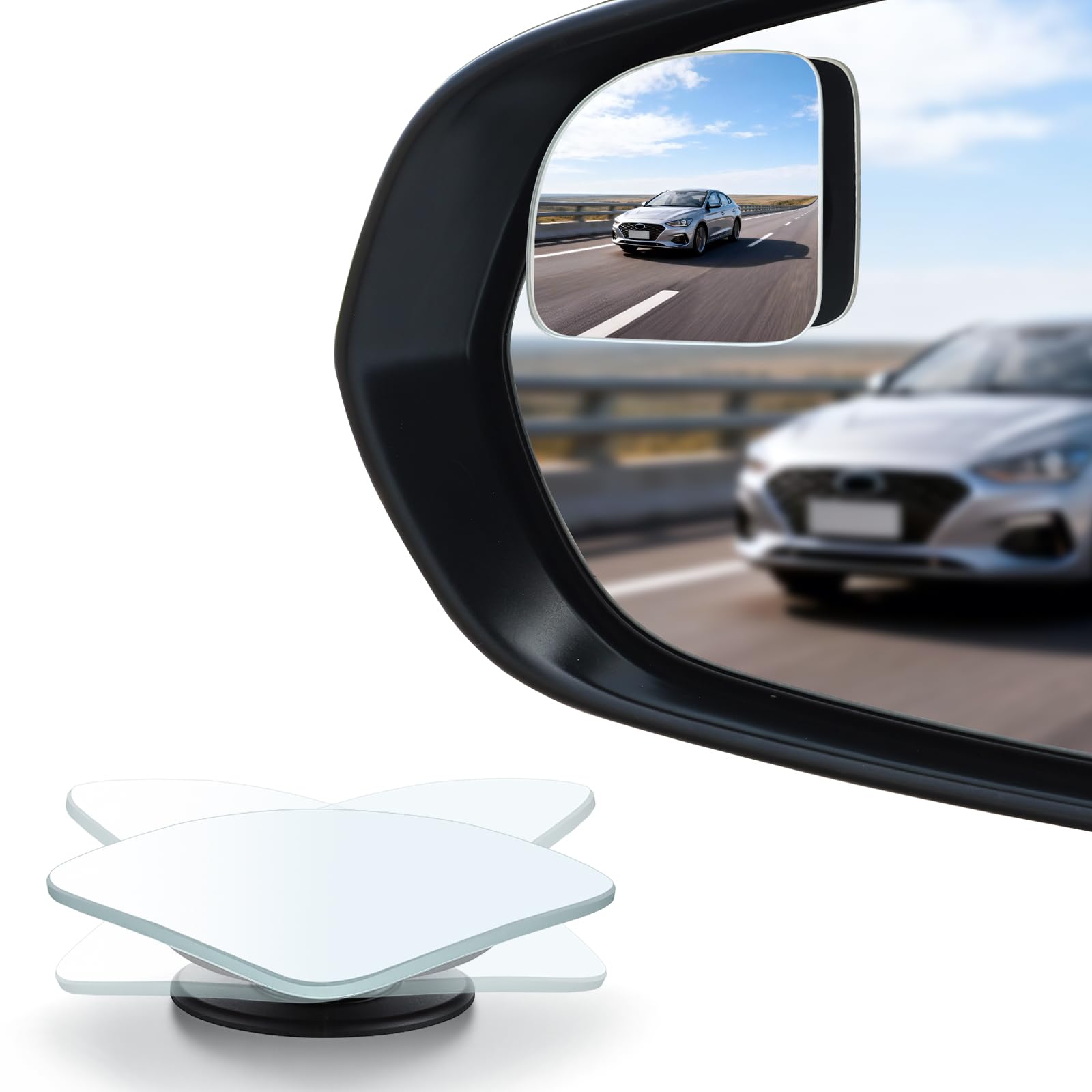 LivTee Adjustable Wide-Angle Blind Spot Mirror Pair
