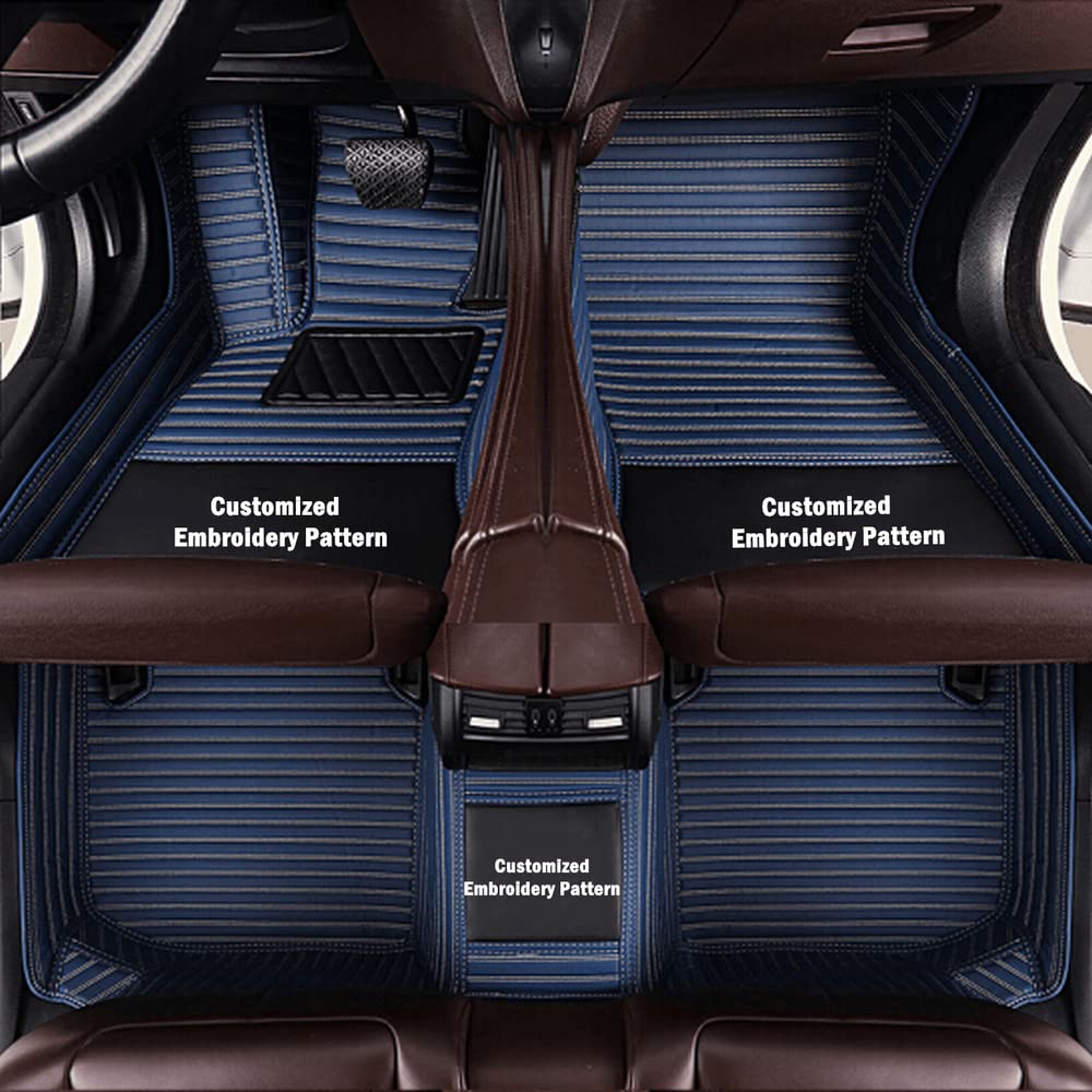 Custom Personalized Floor Mats for Cars - Luxury Full Coverage All Weather Mats, Anti-Slip Leather Mat Set, Fit for 99% of Cars, SUVs & Trucks